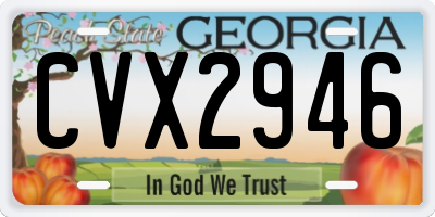 GA license plate CVX2946
