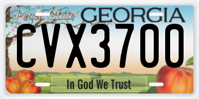 GA license plate CVX3700