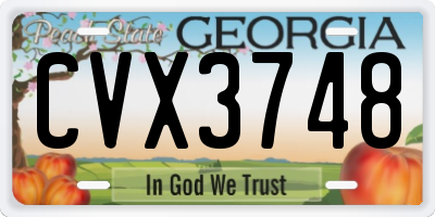 GA license plate CVX3748