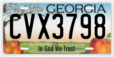 GA license plate CVX3798