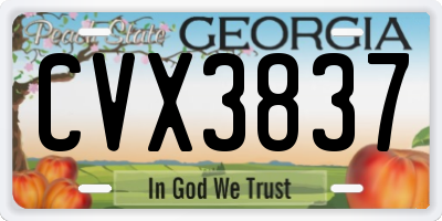 GA license plate CVX3837