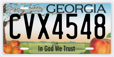 GA license plate CVX4548