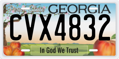 GA license plate CVX4832