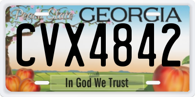 GA license plate CVX4842