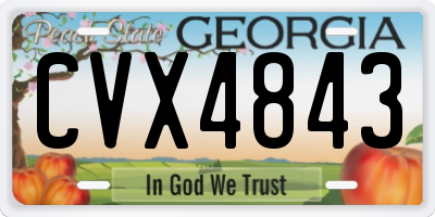 GA license plate CVX4843