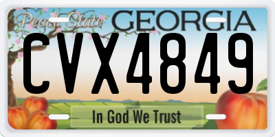 GA license plate CVX4849