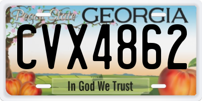 GA license plate CVX4862
