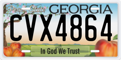 GA license plate CVX4864