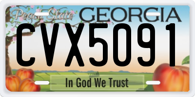 GA license plate CVX5091