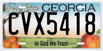 GA license plate CVX5418