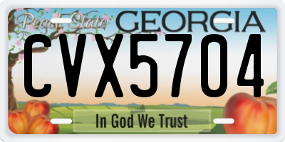 GA license plate CVX5704