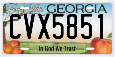 GA license plate CVX5851