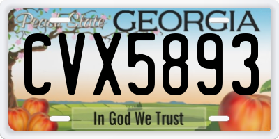 GA license plate CVX5893