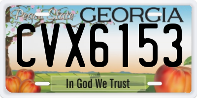 GA license plate CVX6153