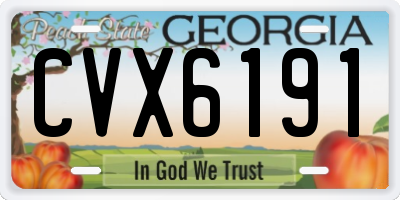 GA license plate CVX6191
