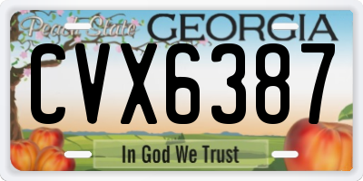 GA license plate CVX6387