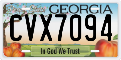GA license plate CVX7094