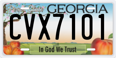 GA license plate CVX7101