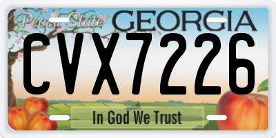 GA license plate CVX7226