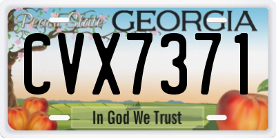 GA license plate CVX7371