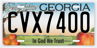 GA license plate CVX7400