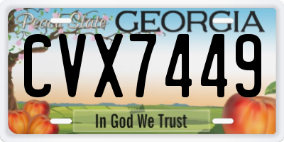GA license plate CVX7449