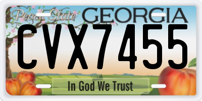 GA license plate CVX7455