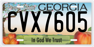 GA license plate CVX7605