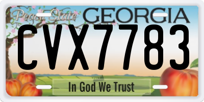 GA license plate CVX7783