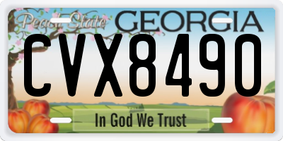 GA license plate CVX8490