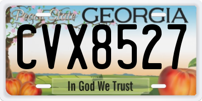 GA license plate CVX8527