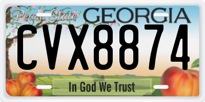 GA license plate CVX8874