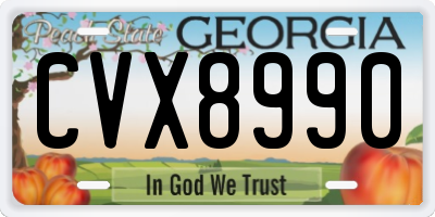 GA license plate CVX8990