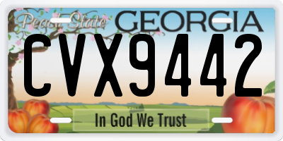 GA license plate CVX9442
