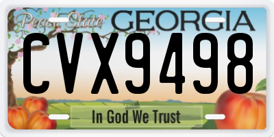 GA license plate CVX9498