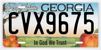 GA license plate CVX9675