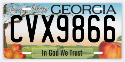 GA license plate CVX9866