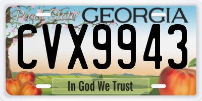 GA license plate CVX9943