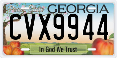 GA license plate CVX9944