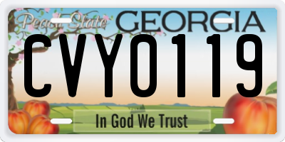 GA license plate CVY0119