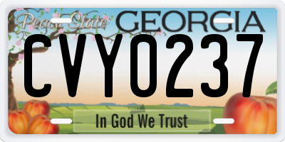 GA license plate CVY0237
