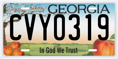 GA license plate CVY0319