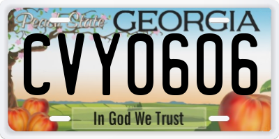 GA license plate CVY0606