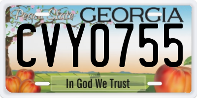 GA license plate CVY0755