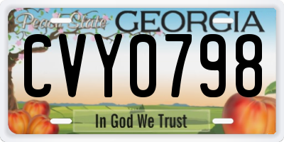GA license plate CVY0798