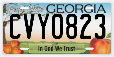 GA license plate CVY0823