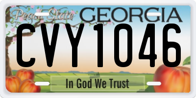 GA license plate CVY1046