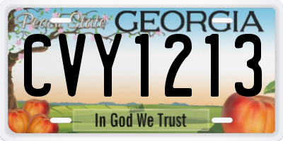 GA license plate CVY1213