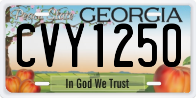 GA license plate CVY1250