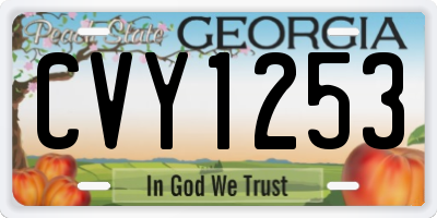 GA license plate CVY1253